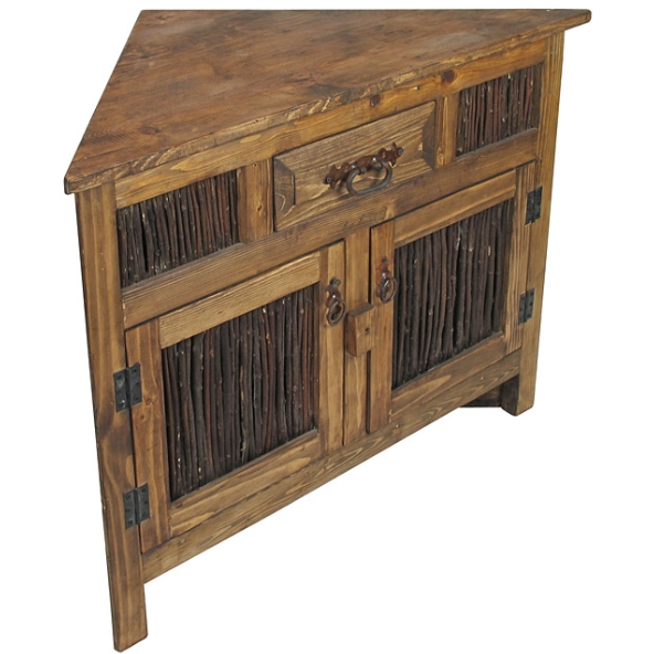 rustic corner cabinet with doors