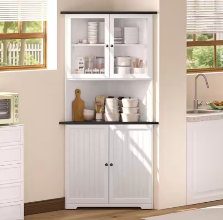 corner pantry cabinet with doors