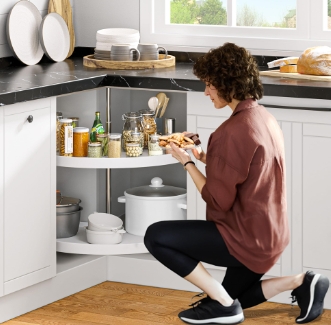 kidney shaped lazy susan for corner cabinet