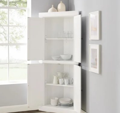 free standing corner pantry cabinet