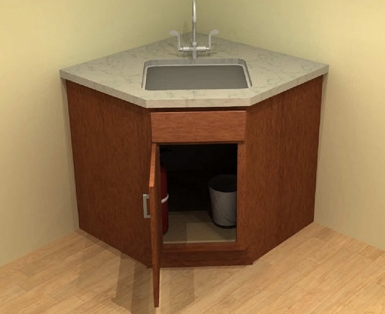 diagonal sink base cabinet