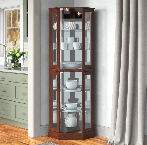 corner cabinets with glass doors