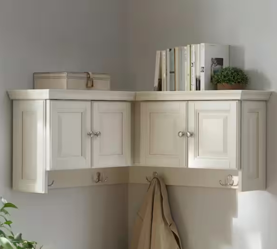 hanging corner cabinet with doors