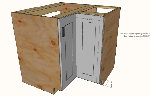 angled cabinet doors