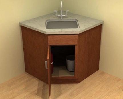 angled corner base cabinet